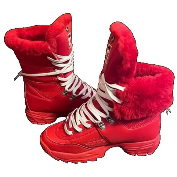 Fila Disruptor Red Leather Boot - Picture 2 of 8